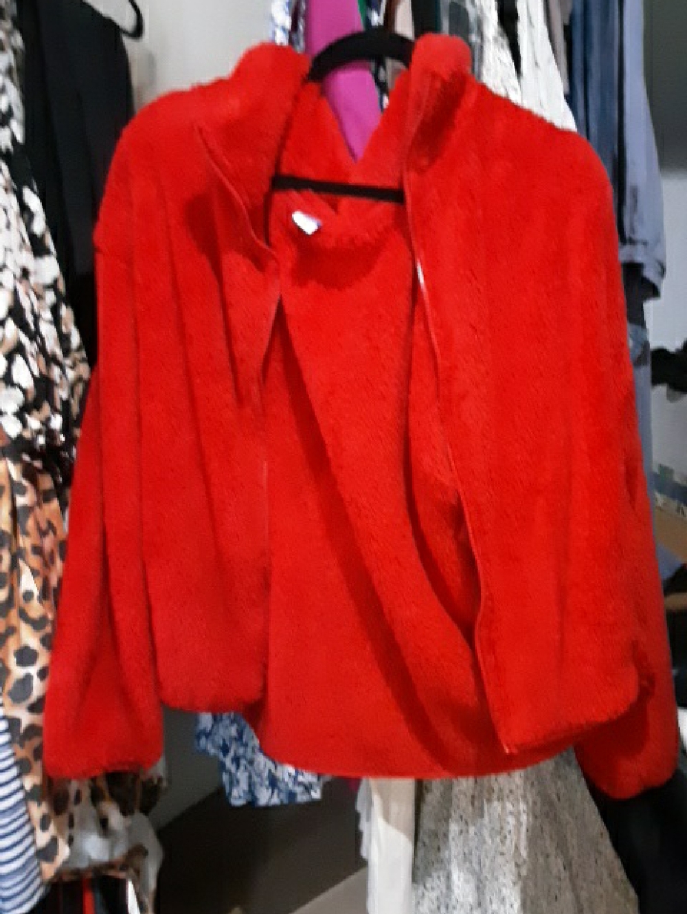 Old Navy Red Plush Teddy Jacket